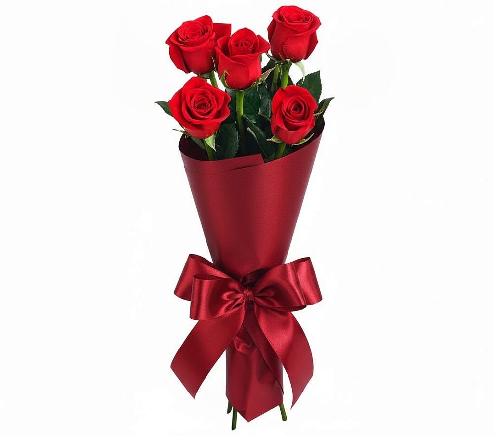 Букет 5 Красных роз Эдлесс Лав в Болгаре