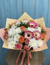 Букет цветов из:  Розы, Герберы и Хризантемы в Болгаре