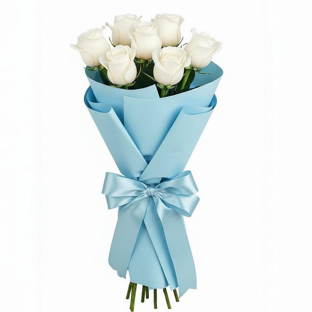 Букет 7 белых роз Проуд в Болгаре