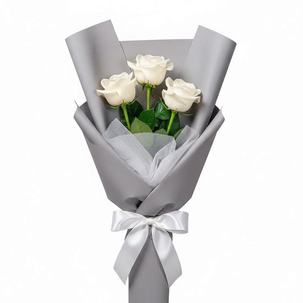 Букет 3 белые розы в Болгаре