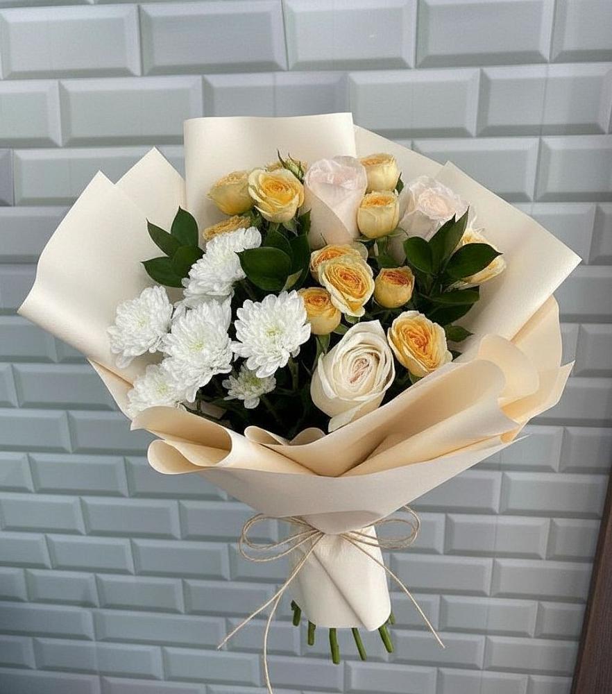 Букет цветов из: Розы и Хризантемы в Болгаре