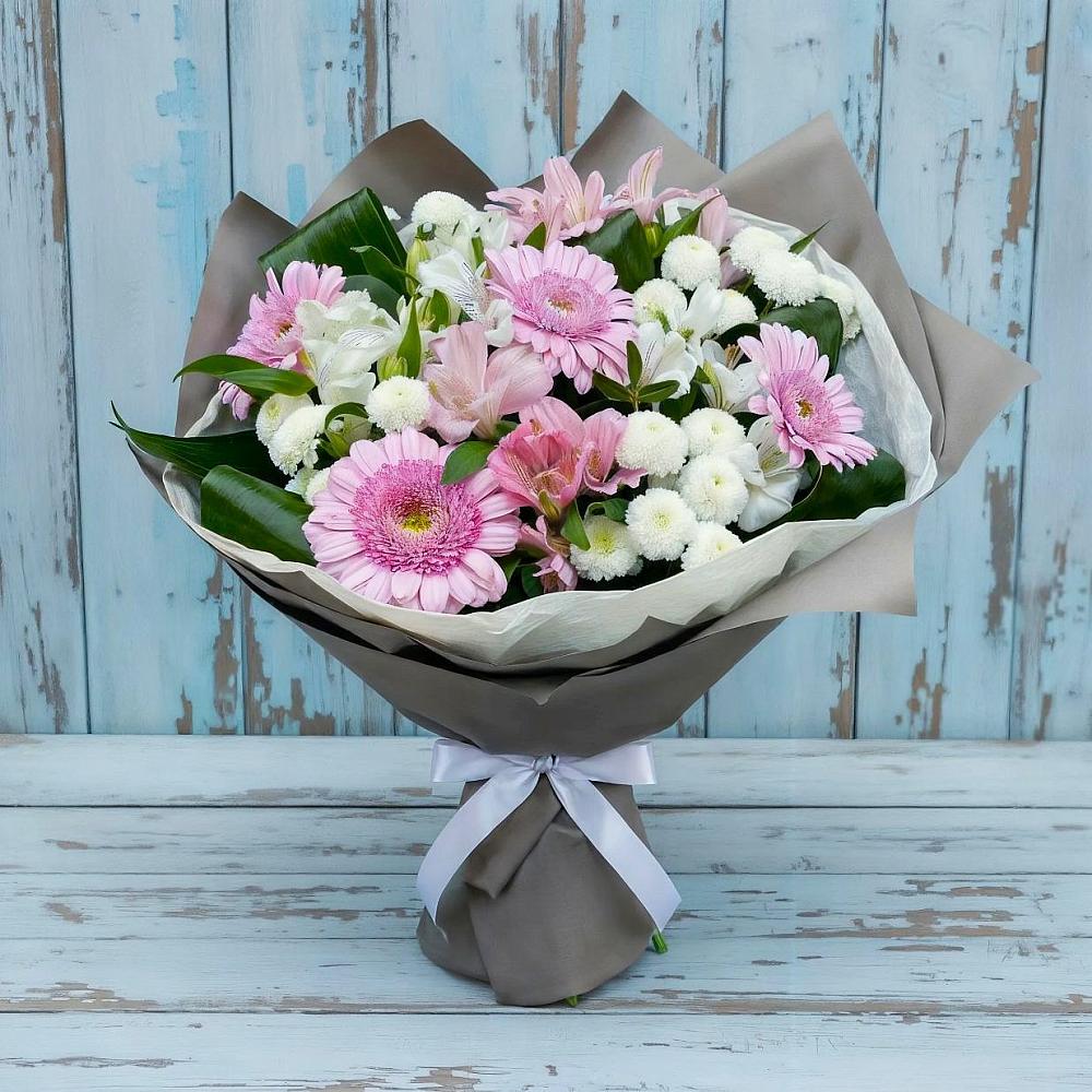Букет цветов из: Герберы, Альстромерии и Хризантемы в Болгаре