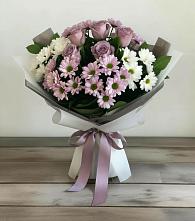 Букет цветов из:  Хризантемы и Розы в Болгаре