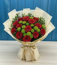 Букет цветов из:  Розы и Хризантемы в Болгаре