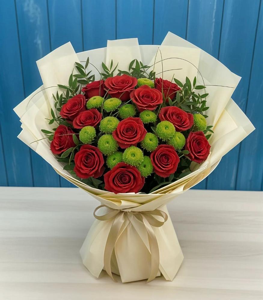 Букет цветов из: Розы и Хризантемы в Болгаре