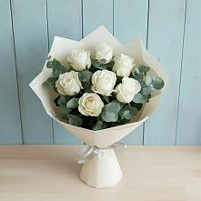 Букет Белые розы в Эвкалипте #REPLACE_PRED# Болгаре